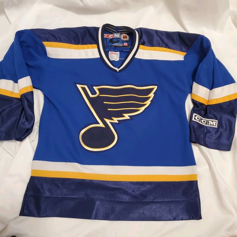 CCM St Louis Blues NHL Hockey Jersey Youth S/M Vintage Canada Made Kids